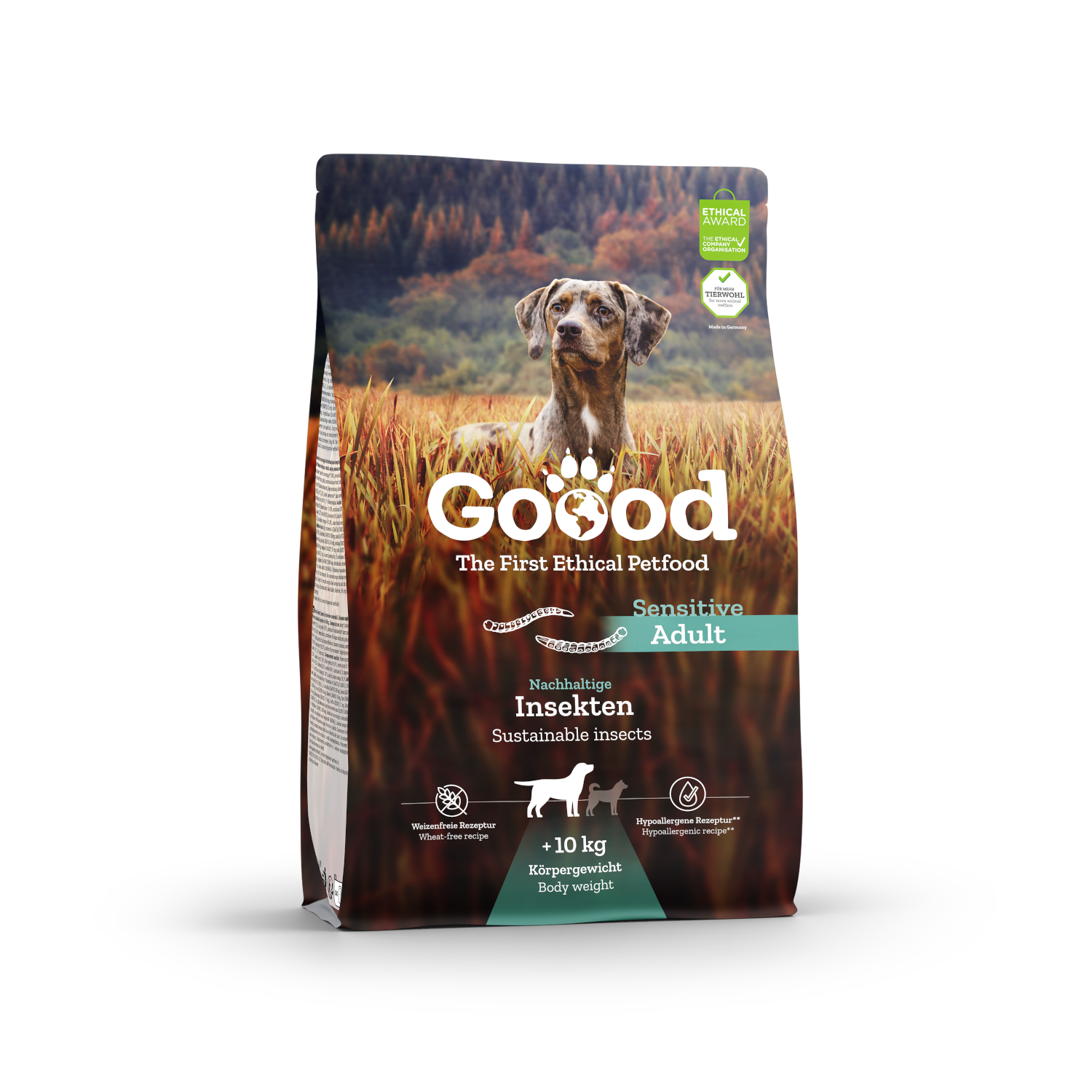 Croquettes chien adulte aux insectes